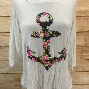 CXO Hooded Shirt Large Floral Anchor XS RARE